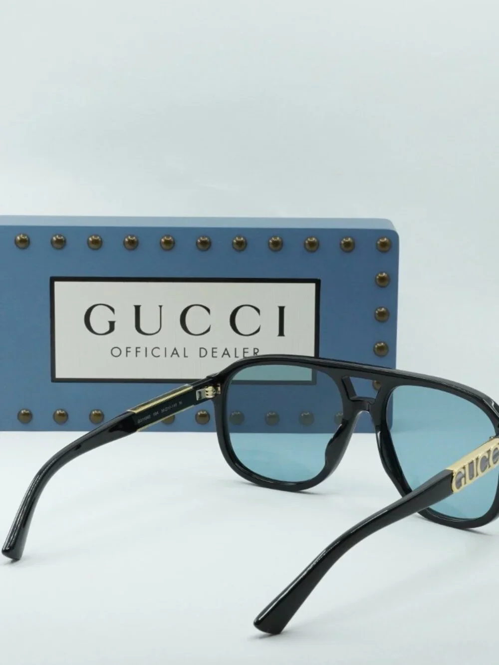 Gucci GG1188S 004 Aviator Sunglasses - Black / Blue